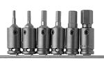 Apex 3/8'' And 1/2'' Socket Head (Hex-Allen) Bit And Adapter Sets, Metric