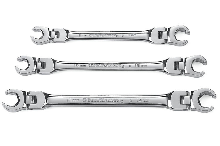 81914 GearWrench Juego de Llaves de Tuerca Abocinada Flex de 3 Piezas